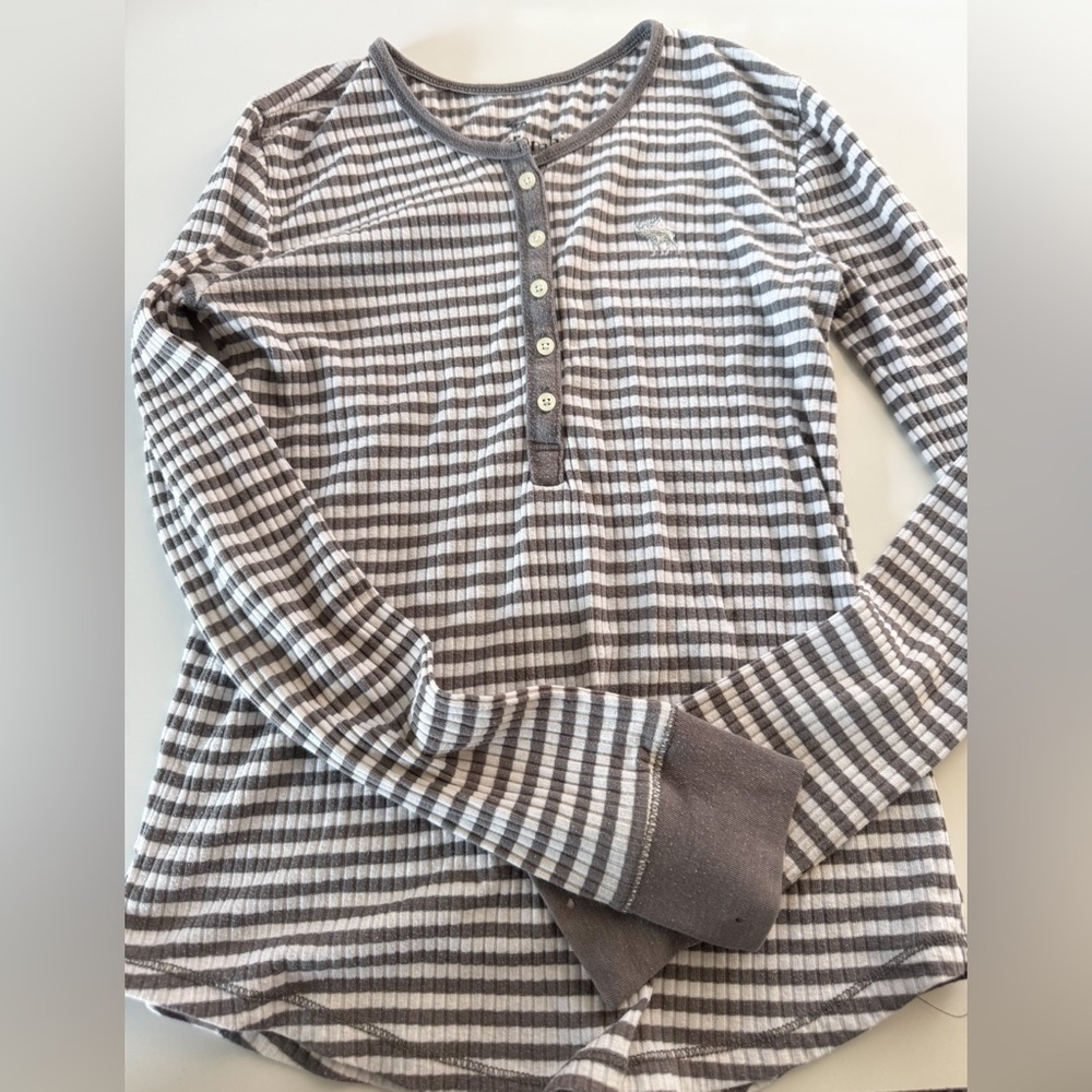 Abercrombie Kids Striped Long Sleeve Henley Shirt